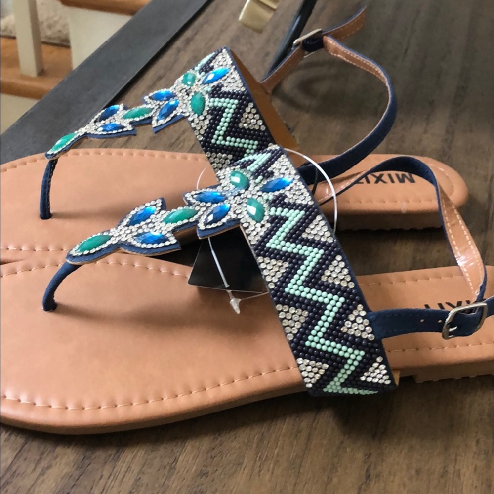 Beaded Rhinestone Sandals Last Pair - Picture 4 of 6